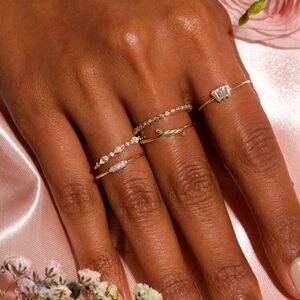Elegant Gold Tone  Women's Ring Set